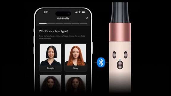 Multi-styler Dyson Airwrap i.d™ - cheveux bouclés à frisés (Soie Ambrée)